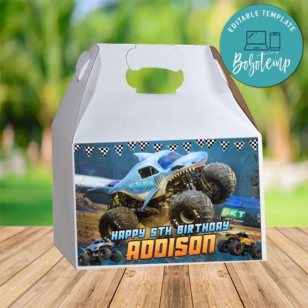 Megalodon Monster Gable Box Digital File Printable Instant Download