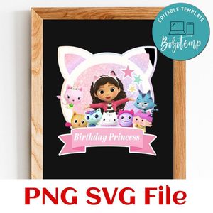 Gabby's Dollhouse first birthday Customer request PNG file template