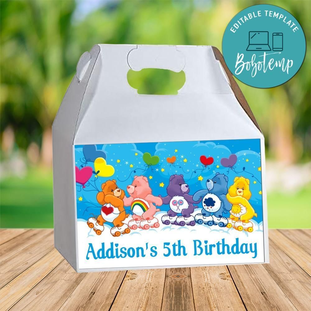Care Bears Gable Box Digital File Printable Instant Download