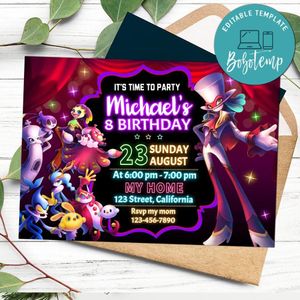 Balan Wonderworld Birthday Invitation Customizable Template to Print at Home Instant Download