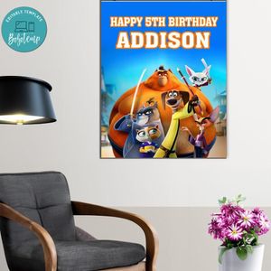 Paws Of Fury Birthday Poster Digital File Printable Instant Download