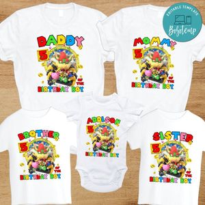 Bowser Family Birthday Party PNG file template