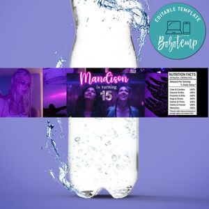 Euphoria Birthday Water Bottle Label Template To Print At Home Instant Download