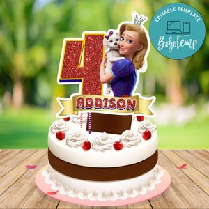 The Proud Princess Cake Topper Template Printable Instant Download