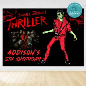 Michael Jackson Thriller Birthday Backdrop Digital File Template Instant Download