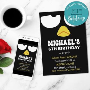 Badtz Maru Digital Invitation Customizable Template to Print at Home Instant Download