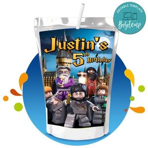 Lego Harry Potter Capri Sun Birthday Labels Digital File Printable Instant Download