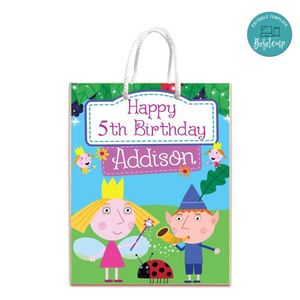 Ben And Holly's Little Kingdom Gift Bag Label Template Printable Instant Download