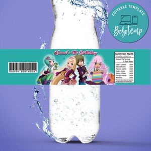 Regal Academy Birthday Water Bottle Label Template To Print At Home Instant Download