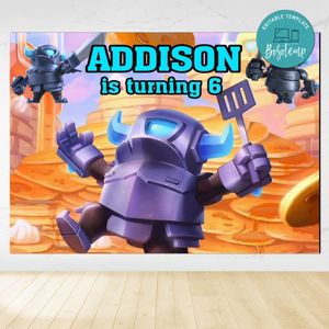 Mini Pekka Birthday Backdrop Digital File Template Instant Download