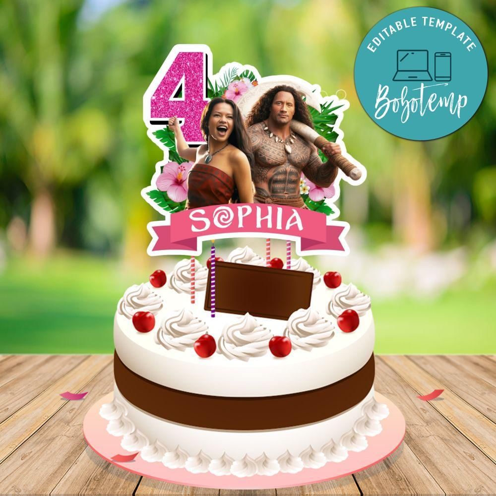 Moana Movie Cake Topper Template Printable Instant Download