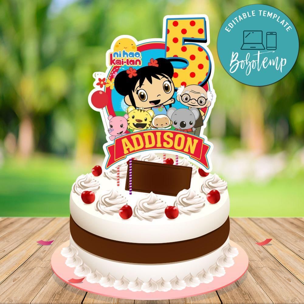 Ni Hao Kai Lan Cake Topper Template Printable Instant Download