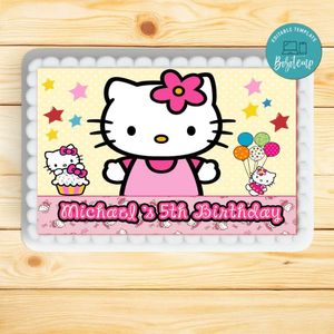 Hello Kitty Sheet Cake Template Printable Instant Download