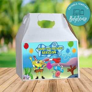 Spongebob Gable Box Digital File Printable Instant Download