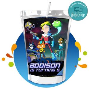 Final Space Capri Sun Birthday Labels Digital File Printable Instant Download