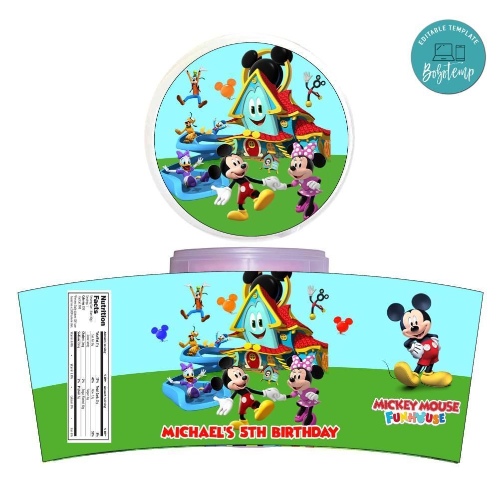 Mickey Mouse Funhouse Cotton Candy Label Template To Print At Home Instant Download
