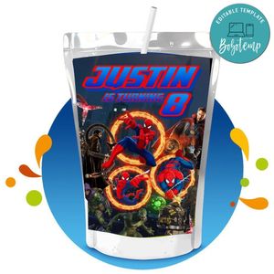 Spiderman No Way Home Capri Sun Birthday Labels Digital File Printable Instant Download