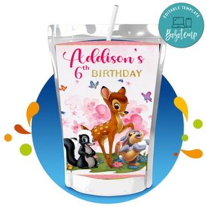 Bambi magic world Capri Sun Birthday Labels Digital File Printable Instant Download
