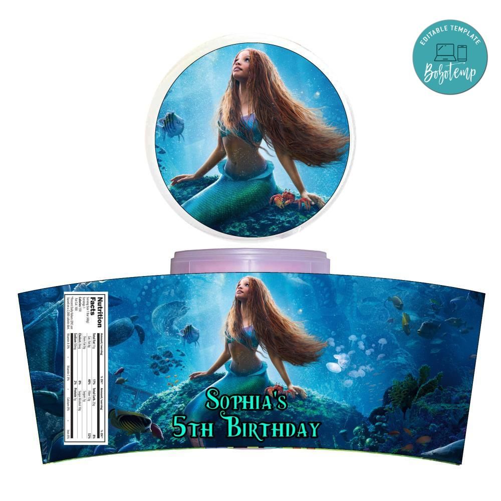 The Little Mermaid Cotton Candy Label Template | Bobotemp