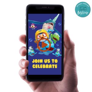 Pororo Birthday Video Invitation Digital Template Customizable Instant Download