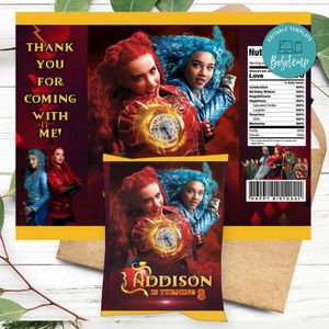 Descendants rise of the red Birthday Party Chip Bag Digital File Printable Instant Download