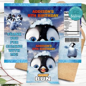 Happy Feet Honeybun Snack Bag Digital File Printable Instant Download