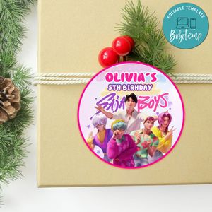 Saja Boys Circle Sticker Template Customizable To Print At Home Instant Download