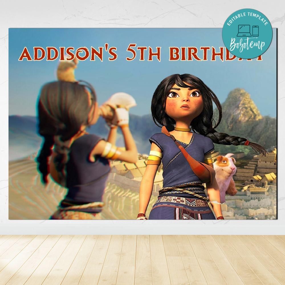 Kayara Birthday Backdrop Digital File Template Instant Download