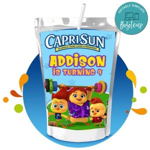Chicken squad Capri Sun Birthday Labels Digital File Printable Instant Download