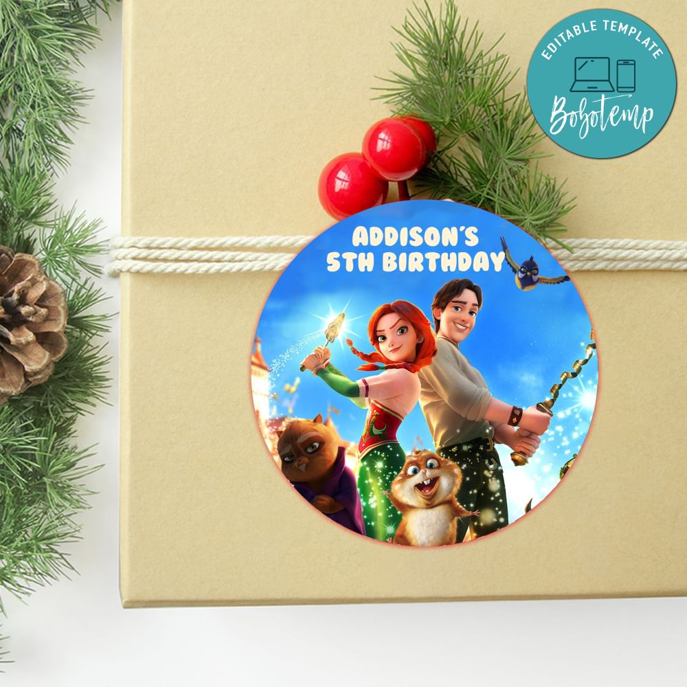 The Stolen Princess Circle Sticker Template Customizable DIY | Bobotemp