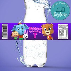 Loco Nuts Birthday Water Bottle Label Template to Print at Home Instant Download