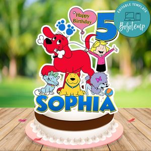 Clifford Cake Topper Template Printable Instant Download