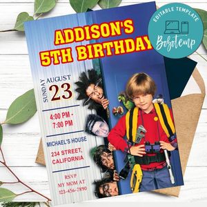 Home Alone 3 Birthday Invitation Customizable Template to Print at Home Instant Download