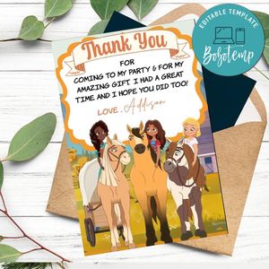 Spirit And Friends Thank You Card Customizable Template To Print At Home Instant Download