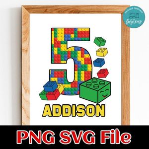 Block Birthday PNG file template