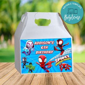 Spidey And His Amazing Friends Gable Box Digital File Printable Instant Download
