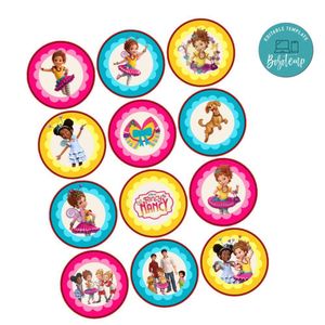 Fancy Nancy Cupcake Toppers Template Printable Instant Download