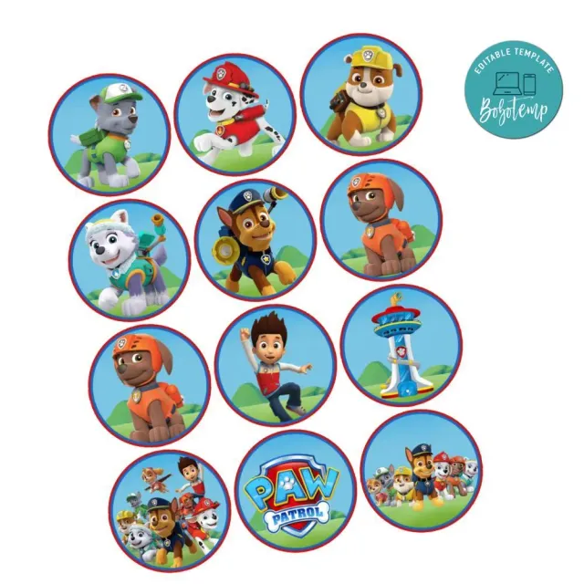 paw-patrol-cupcake-toppers-template-printable-instant-download-bobotemp