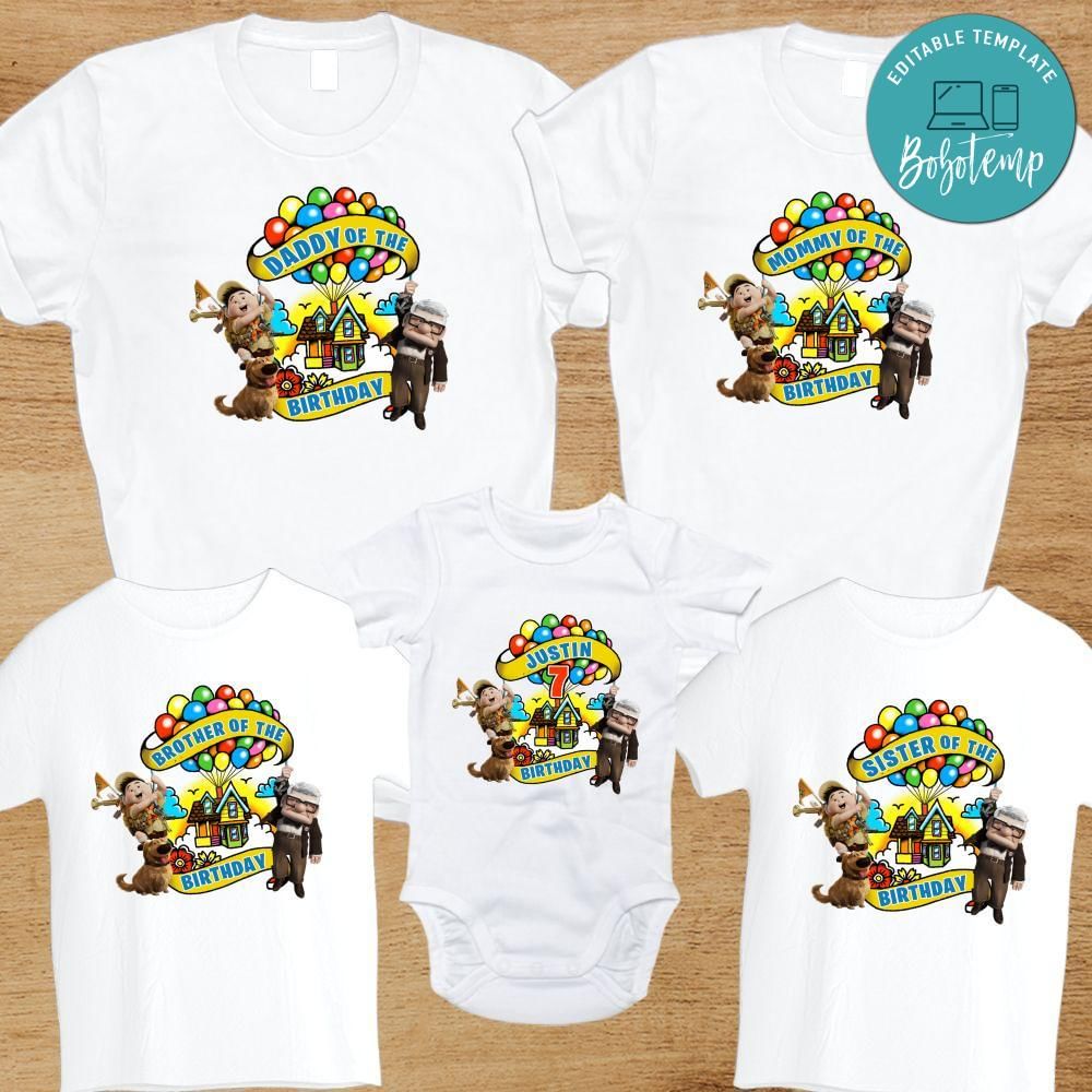 Disney Pixar up Family Birthday Vacation T-Shirt | Bobotemp
