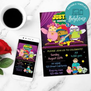 Didi and friends Birthday Invitation Customizable Template to Print at Home Instant Download