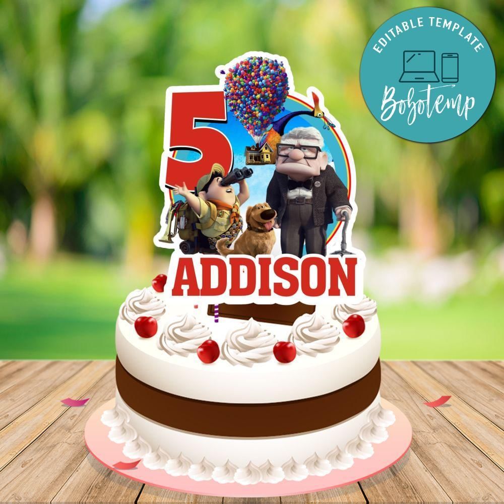 Disney Pixar Up Cake Topper Template Printable Instant Download