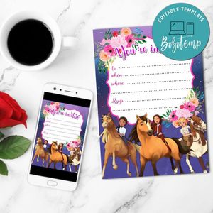 Spirit Riding Fill In Blank Mobile Invite Customizable Template Instant Download