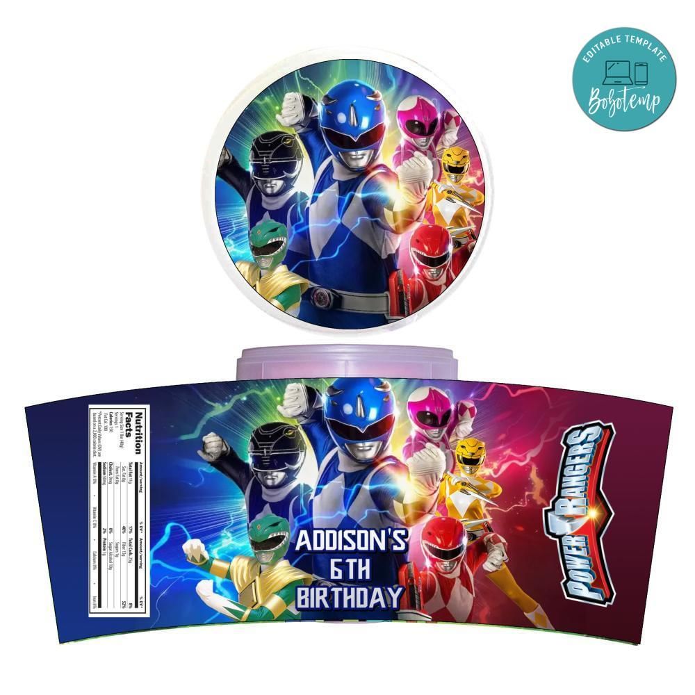 Power Ranger Cotton Candy Label Template To Print At Home Instant Download