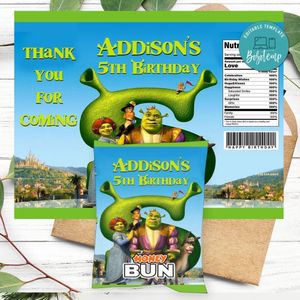 Shrek Honeybun Snack Bag Digital File Printable Instant Download