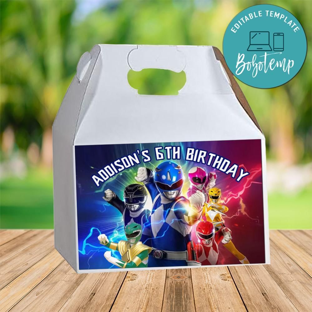 Power Rangers Gable Box Digital File Printable DIY | Bobotemp