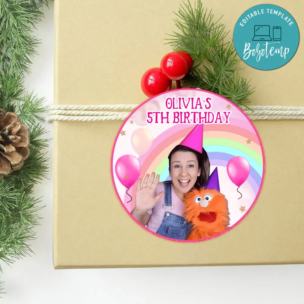 Ms. Rachel Circle Sticker Template Customizable DIY | Bobotemp Shop