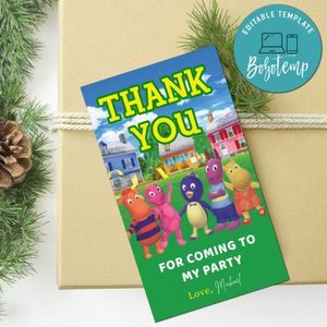 Backyardigans Thank You Tag Customizable Template To Print At Home Instant Download