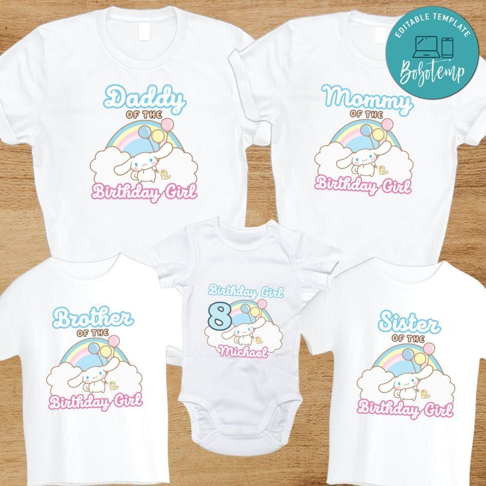 Cinnamoroll Birthday Family Party T-Shirt