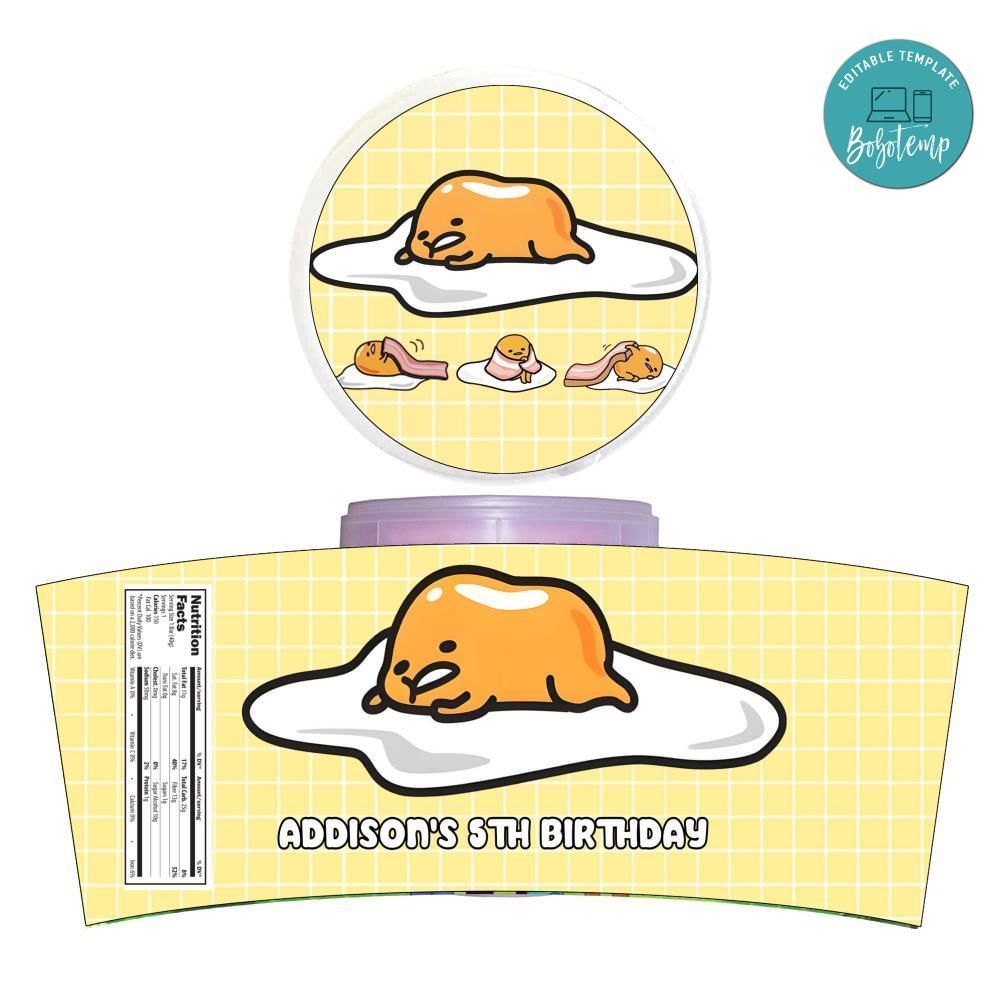 Gudetama Cotton Candy Label Template To Print At Home Instant Download