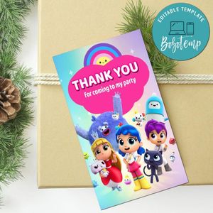 True And The Rainbow Kingdom Thank You Tag Customizable Template To Print At Home Instant Download